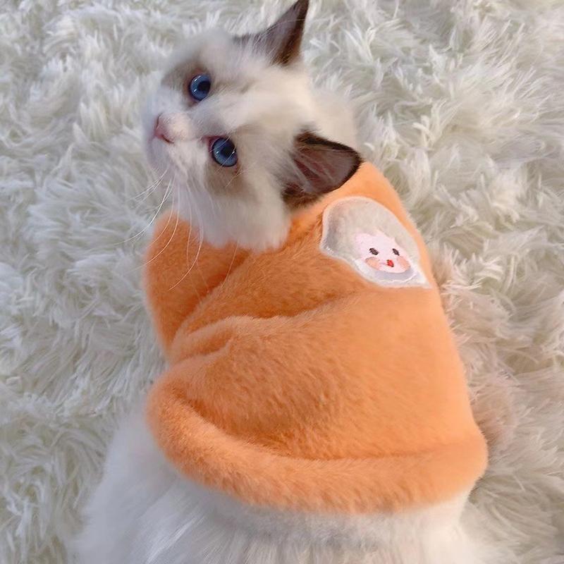 Faux Rabbit Fur Winter Warm Dog Cat Fleece Clothes Warm Breathable Cat Clothing Thickened Wear Resistant Pet Vest Cat