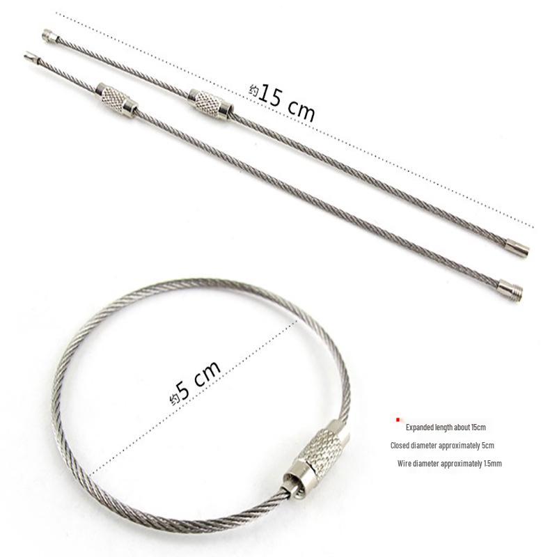 Edelstahl Drahtseil Schlüsselanhänger mit Schnalle - Verschiedene Größen