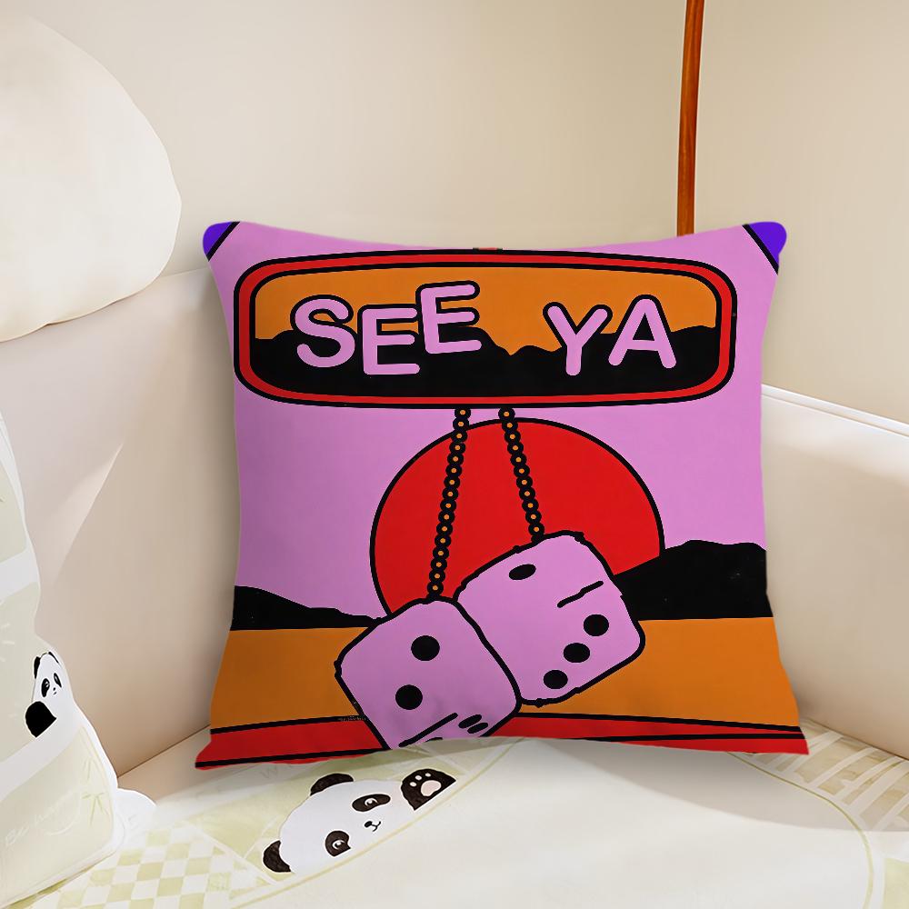 Cartoon Fun Retro Decorative Cushion Cover Plush Fabric Soft Double Sided Print Sofa Cushion Cover Throw Pillow Covers