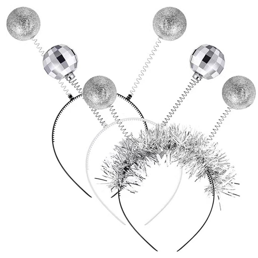 Shimmering Disco Ball Party Headband Novelty Funky Hairhoop Sequined Hairhoop for Adult Kids Music Festival Accessories