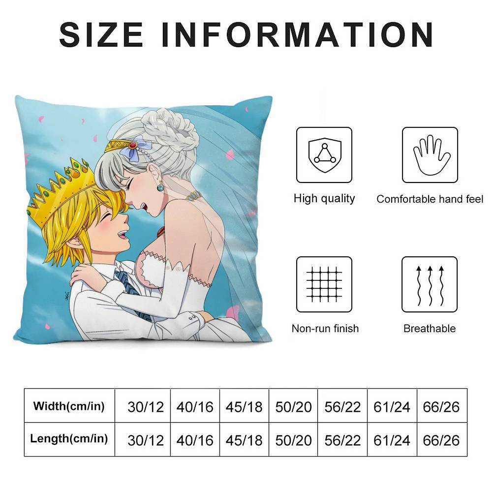 Hot Anime The Seven Deadly Sins Pillow Case 3D Print Polyester Fiber 40*40cm Home Sofa Throw Decoration Festival Gift