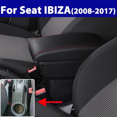 For Ibiza 6j Ibiza 6L Armrest Box For Ibiza Car Armrest Central Storage Box Retrofit with USB Interior Car Accessories