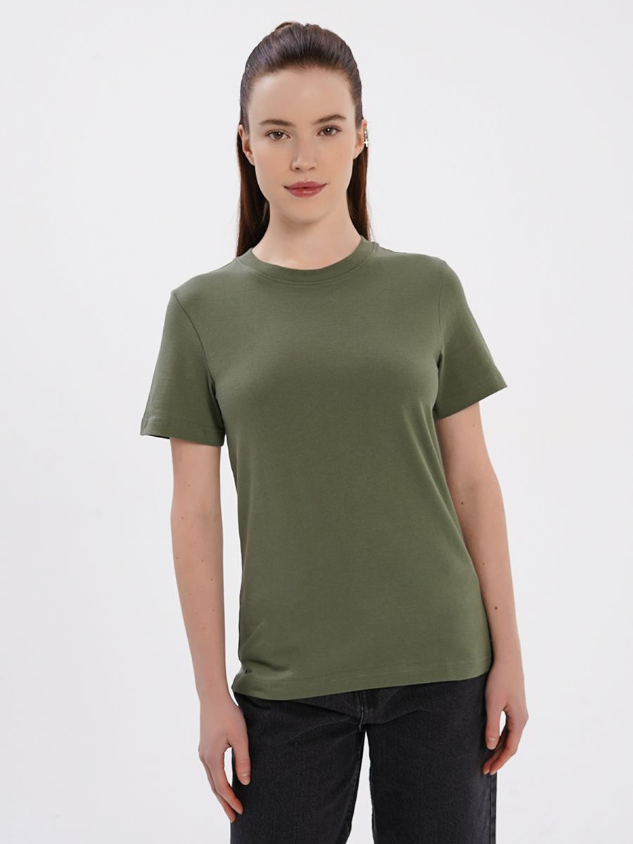 

S-5XL Хлопковая однотонная женская футболка с круглым вырезом, повседневные топы с короткими рукавами и топами больших размеров