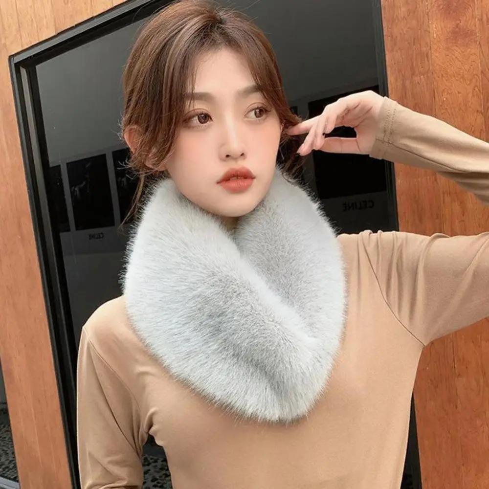Plush Double Sided Scarf Thick Warm Fur Collar Trim Winter Neck Protection