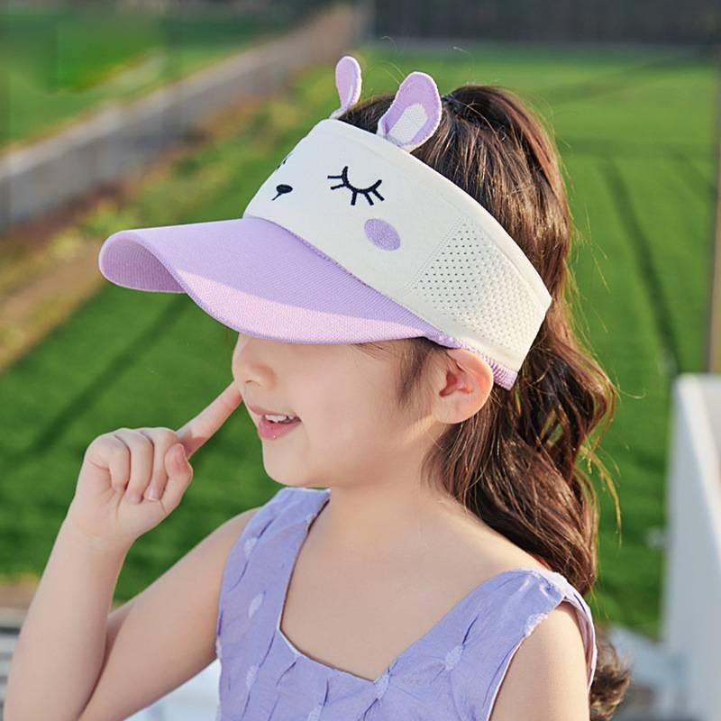 Kids Cartoon Bunny Summer Sun Hat With Breathable Polyester For Outdoor Play