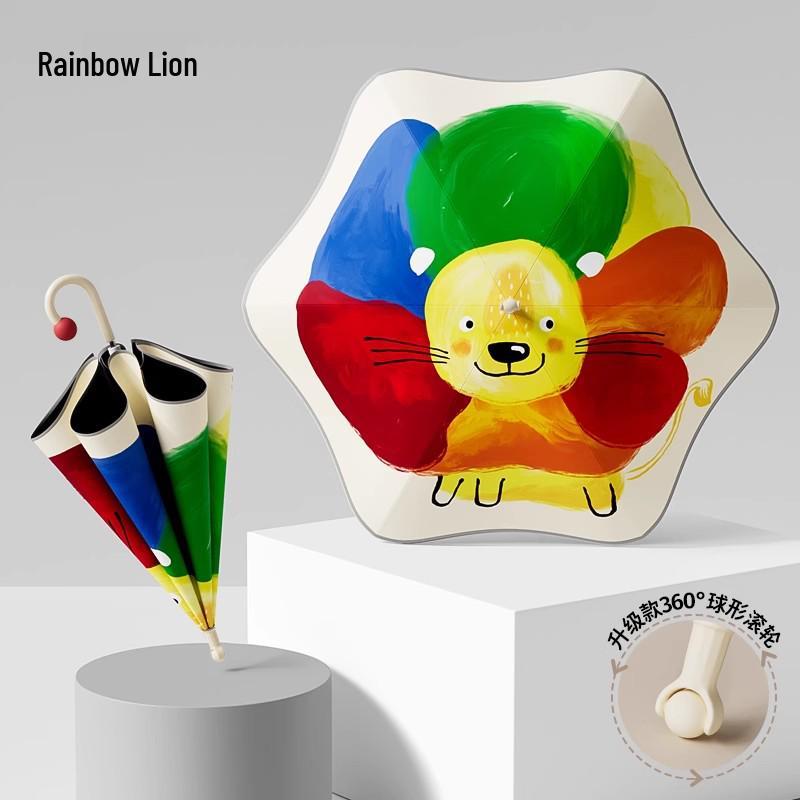 Großer Kinder-Doppelpersonen-Regenschirm für die Schule, wasserdicht, mit langem Griff