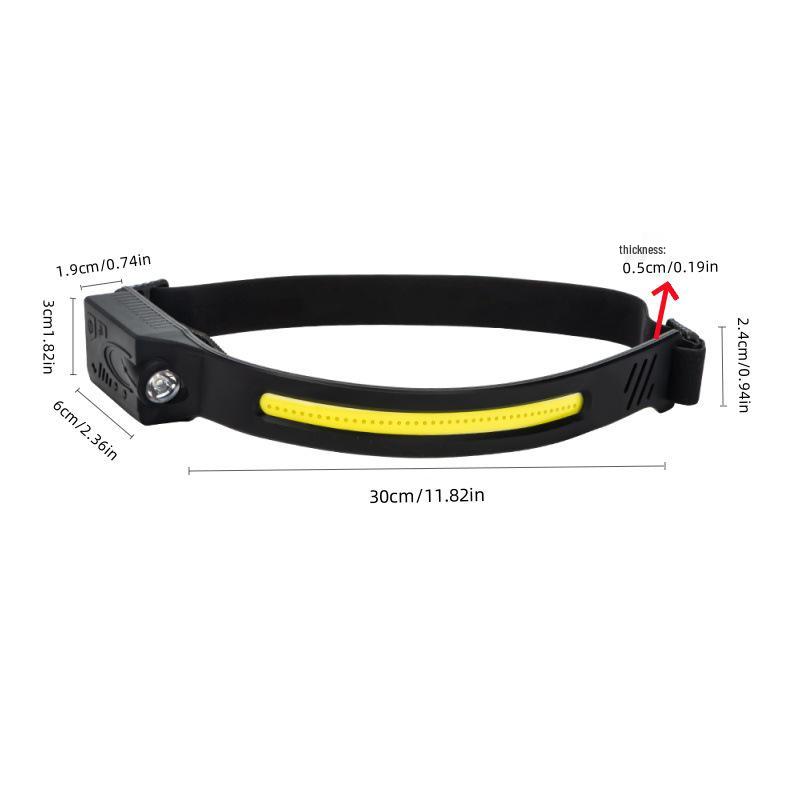 USB Rechargeable LED Headlamp for Cycling & Night Running - High-Intensity, Cross-Border Wave-Sensing