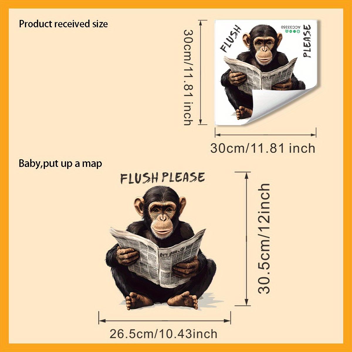 

1 шт. Забавные наклейки на сиденье унитаза с обезьянкой - Съемные, водонепроницаемые, самоклеящиеся ПВХ наклейки с дизайном ПОЖАЛУЙСТА, СМОЙТЕ для ванной комнаты