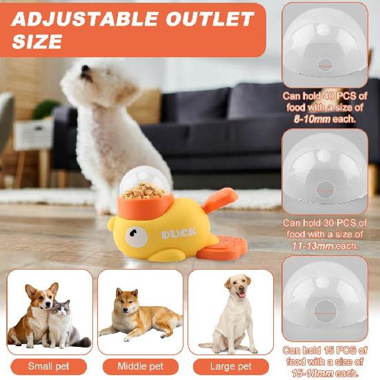 Interactive Dog Puzzle Toys, Cat Puzzle Treat Dispenser Toy,Duck Shape Slow Feeder for Small Medium Dogs Cats Eenrichment Toys,Promotes IQ Training