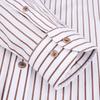 Enshe Men's Long Sleeve Dress Shirt, Slim Fit, Striped, No-Iron, Workwear, All Seasons, Shape Memory, ESA1-817 (Size 39, Brown)