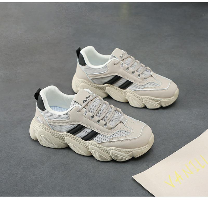 Thick Bottom New Height Increasing White Casual Sports Spring and Autumn Round Head Versatile Sports Shoes