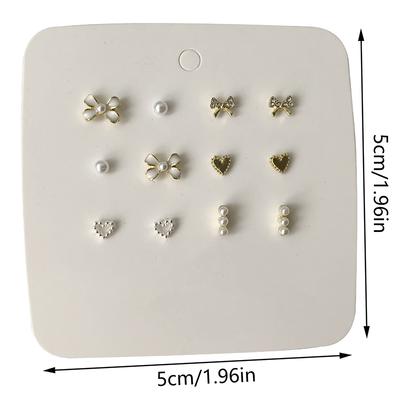 6Pair/Set Design Sense Mini Pearl Butterfly Diamond Earrings Sets Gentle Exquisite Jewelry Earrings Ear Decoration