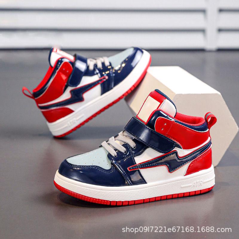 Boys' Shoes Spring and Autumn New Children's Sports Shoes Breathable Leather Surface Girls Fashion Board Shoes Trendy and Lightweight