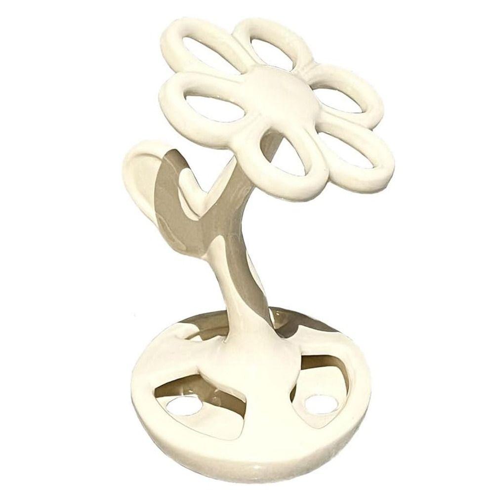 

Подставка для зубной пасты с 6 слотами, полка для кистей для макияжа в форме цветка, стойки для хранения зубных щеток, настольная белый