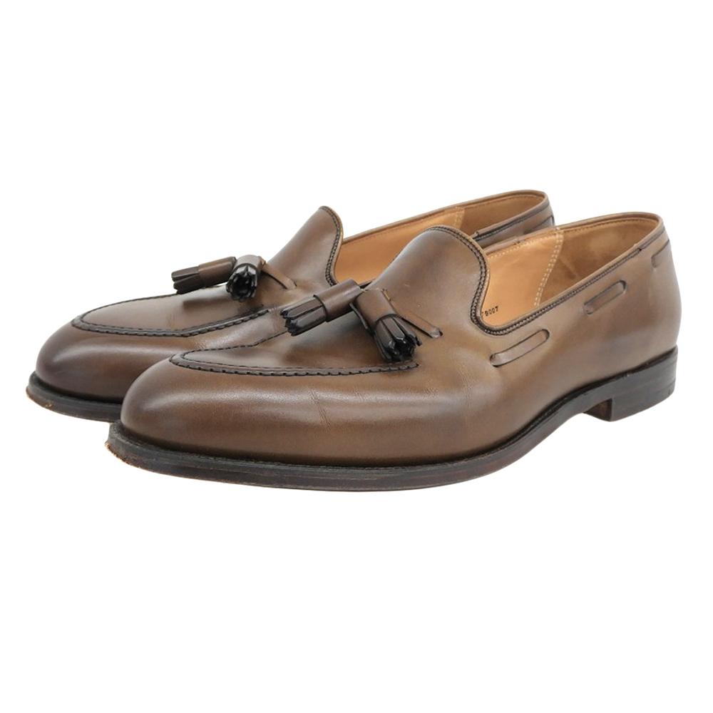 Crockett&Jones Excellent condition Cavendish 2 burnished calfskin tassel loafers, size 9E, 29376A-B02L1, 325 last shoes 9E Dark brownUsed