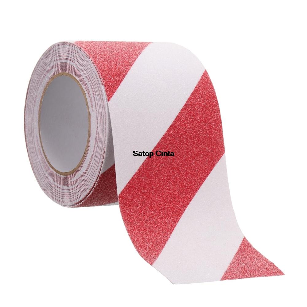 2.5cm/5cm/10cm*5M Red-Yellow Twill Anti Slip Tapes Non-Skid Treads Waterproof Sticker Adhesive Non-Slip Strips For Stair Walkway