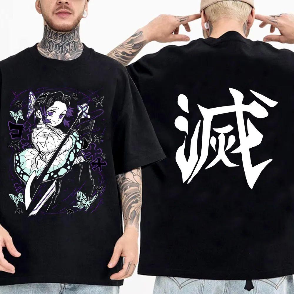 Cotton Demon Slayer Character Tshirt New Summer Anime Print Loose and Casual ParentChild Style ShortSleeve Top