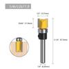 1/3/4ks 1/4 palce 6,35mm šablona stopky oříznutí závěsu Dlabací frézovací bit Fréza s přímým koncem Čištění zarovnávací čepové frézy pro obrábění dřeva
