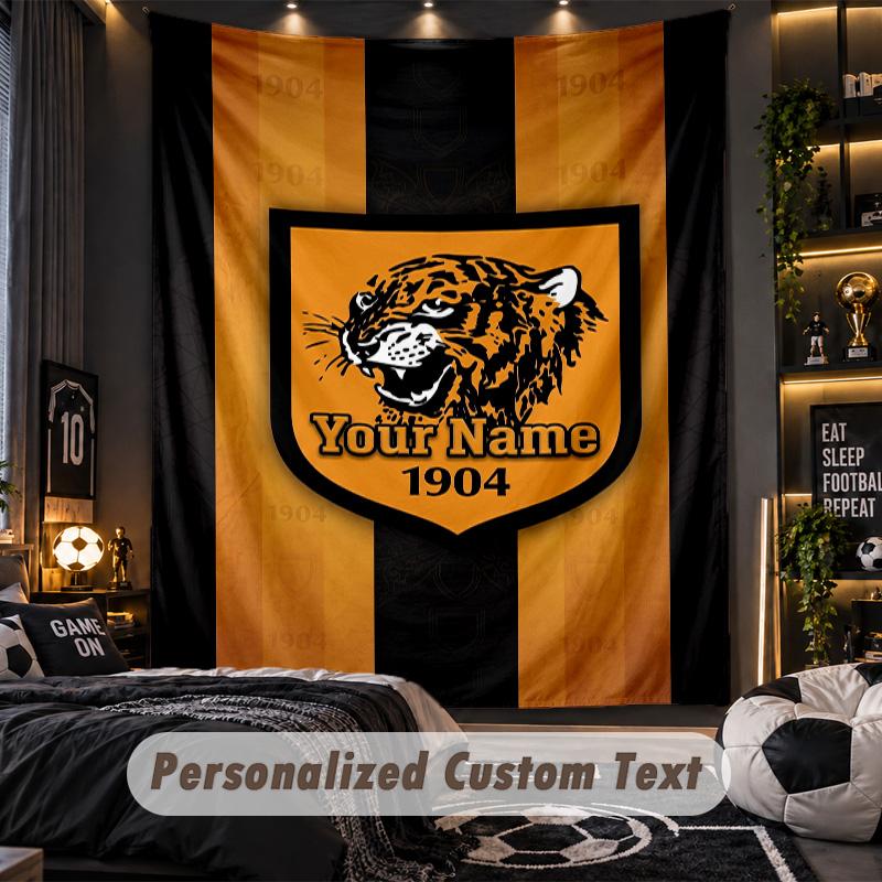 TapestryHull FC Custom Name Text Personalized Wall Hanging Tapestry Home Wall Decor