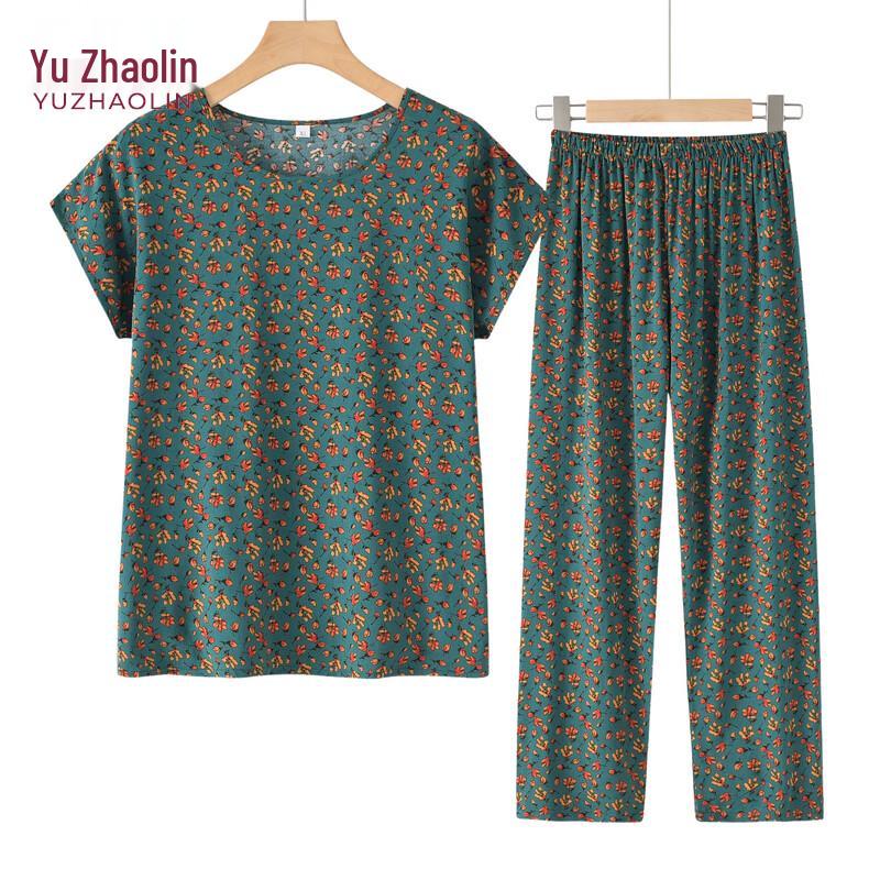 YUZHAOLIN Women s Elegant Short-Sleeve Summer Two-Piece Set 5XL