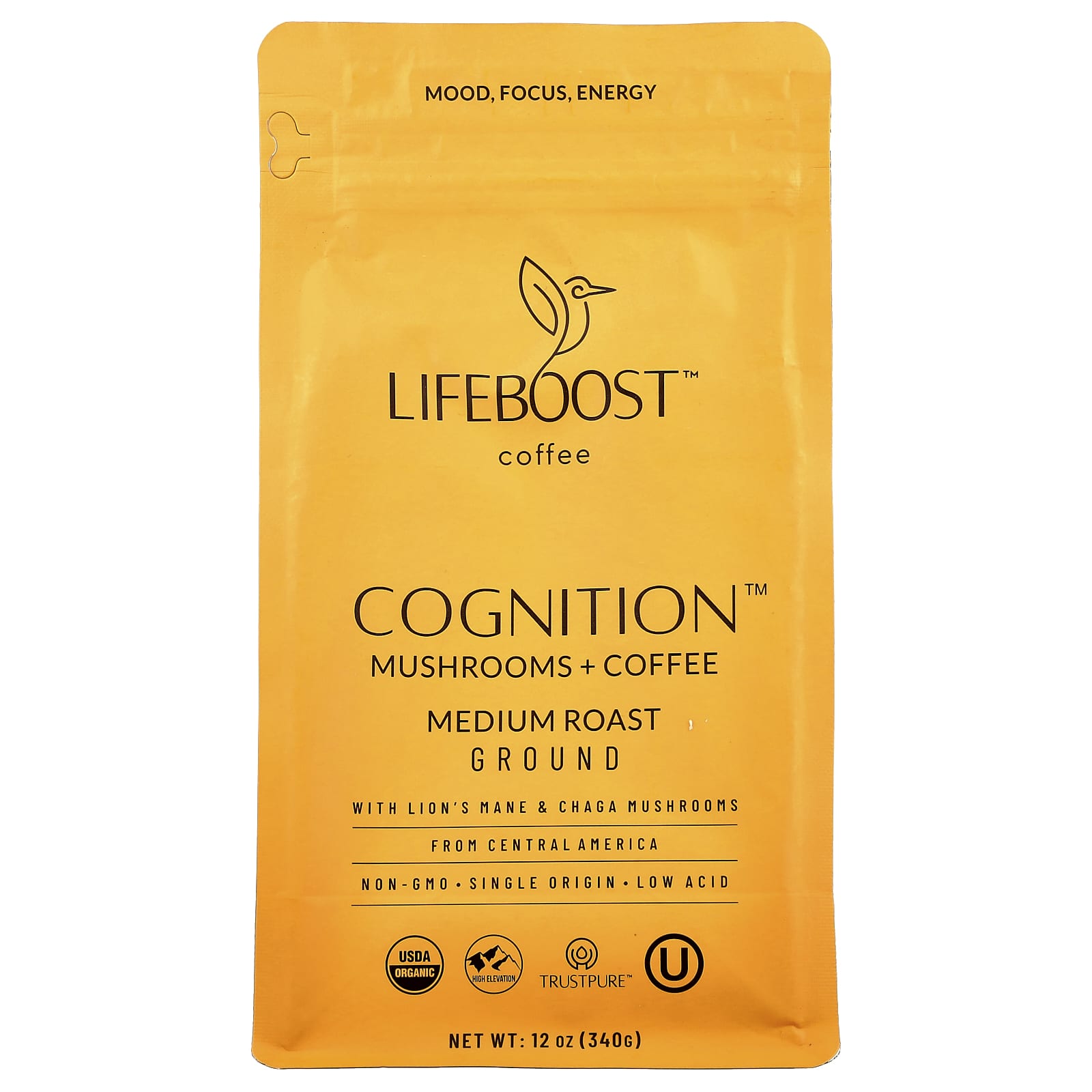 

Cognition™, Mushroom + Coffee, Ground Coffee, Medium Roast, 340G(12Oz)