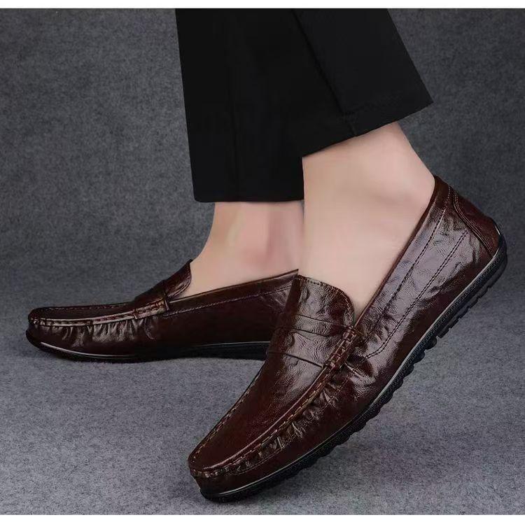Men's Shoes New High-end Gentleman British Men's Leather Shoes Breathable Soft Sole Soft Surface Business Leather Shoes