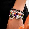 Halloween Skull Pumpkin Bracelet Set Dark Witch Spider Mixed Color Beaded Funny Bracelet