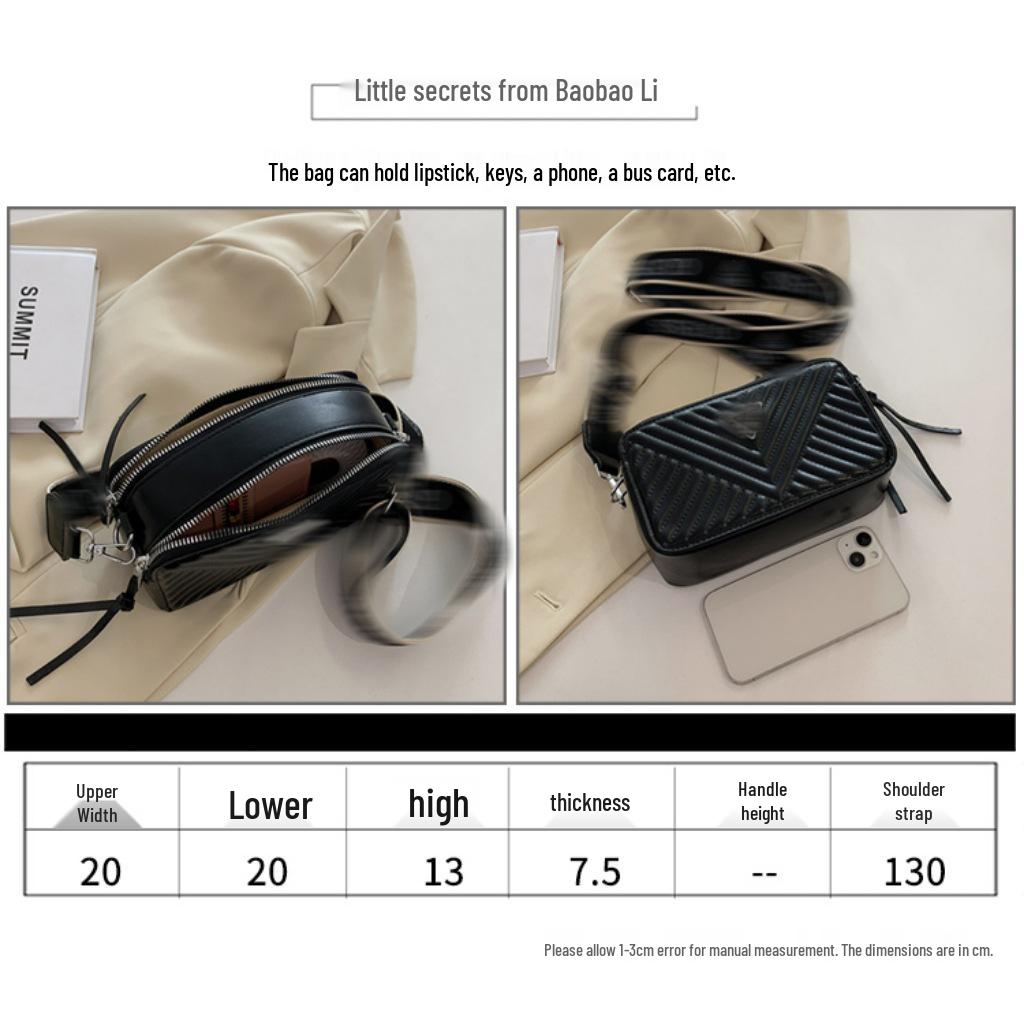 Trendy Solid Color Camera Bag with Diamond Lattice, Wide Strap & Letter Design - Women's Crossbody & Single Shoulder