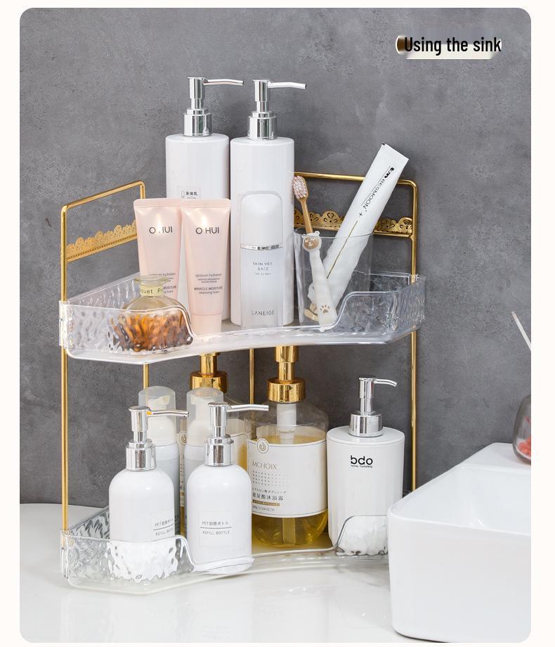 Corner Storage Rack for Bathroom and Kitchen: Organize Cosmetics, Skincare, Perfume, and Lipstick