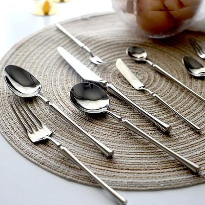 Plateado Brillante Acero Inoxidable 18/10 Cubiertos de Lujo Vajilla Cubertería Cuchillo Cuchara Tenedor Palillos Juego de Cubiertos Apto para Lavavajillas