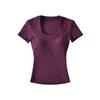 Spice girl u-neck short-sleeved t-shirt women's short with chest pad summer waist tight sexy t-shirt high waist bottoming shirt top