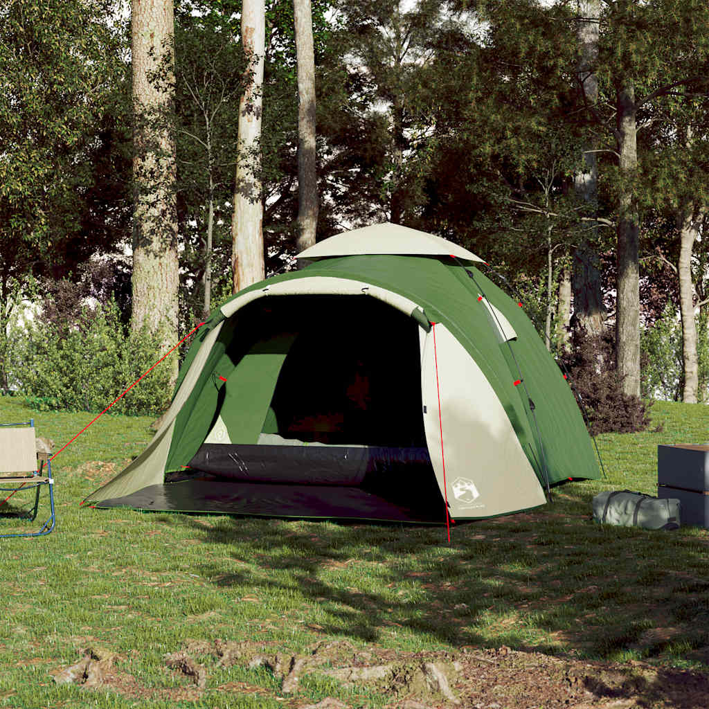Vidaxl Tourist Tent, 3-Person, Green, Quick Setup