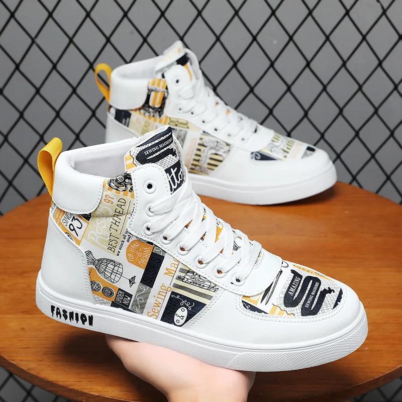 Herren Lauf-Sneaker Walking Lederschuhe Jugend Casual Cricketschuhe Modetrend Boardstiefel Komfort Skateboard Schuhe Sneakers