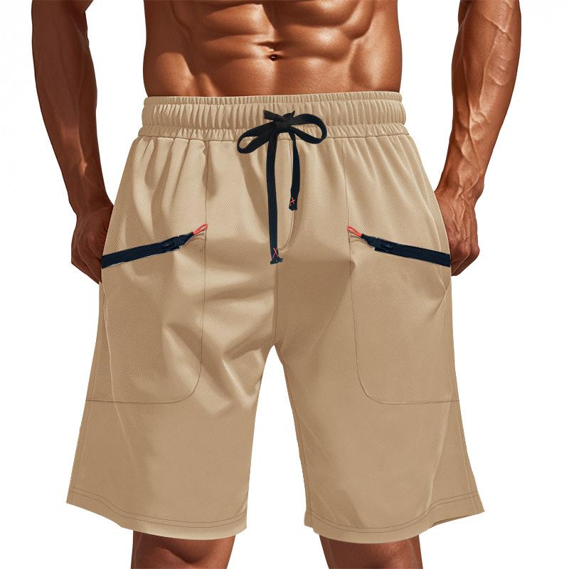 Herren Schnelltrocknende Leichte Wander-Shorts mit Reißverschlusstaschen - Feuchtigkeitstransportierende Gym Lauf-Outdoor-Sport-Shorts