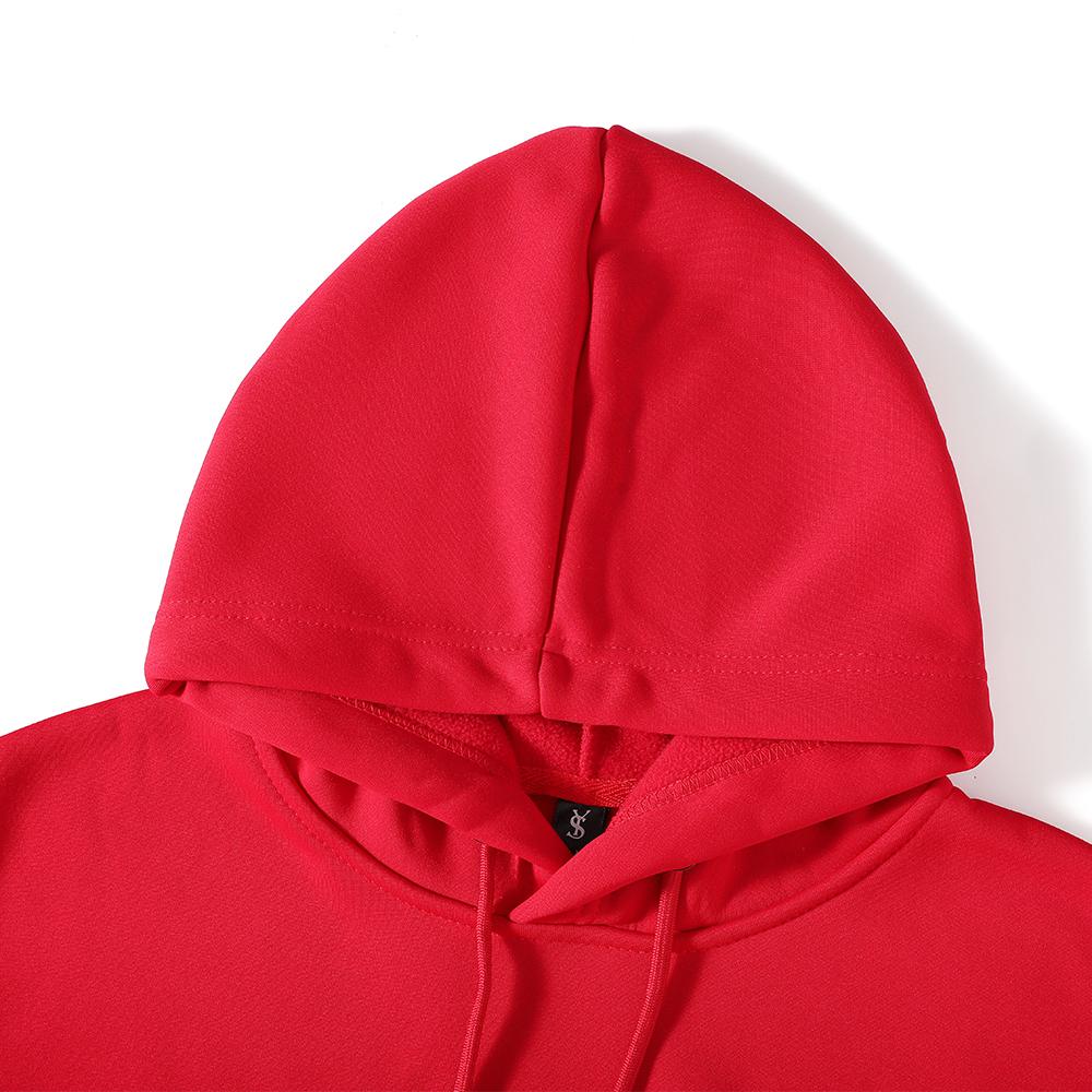 Autumn and Winter Fleece Hooded Long Sleeved Sweatshirt,Work Uniform, Casual and Comfortable, Solid Color, Versatile, Unisex, Thick and Warm