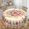 Pink Rose Pastoral Round Table Cloth, European Retro Table Cloth, Waterproof And Oil-Proof Household Round Table Cloth