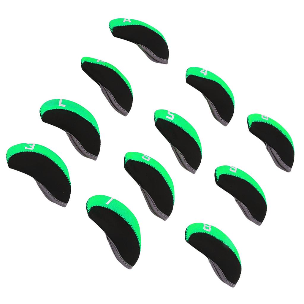 11PCS Golf Club Head Covers Neoprene Numbered Golf Club Head Protector for Outdoor Courts Green