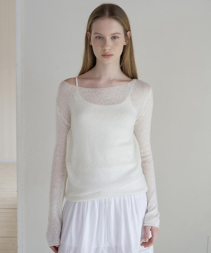 Sseomweeobeoteo Jenti Punching Mohair Knit - Ivory