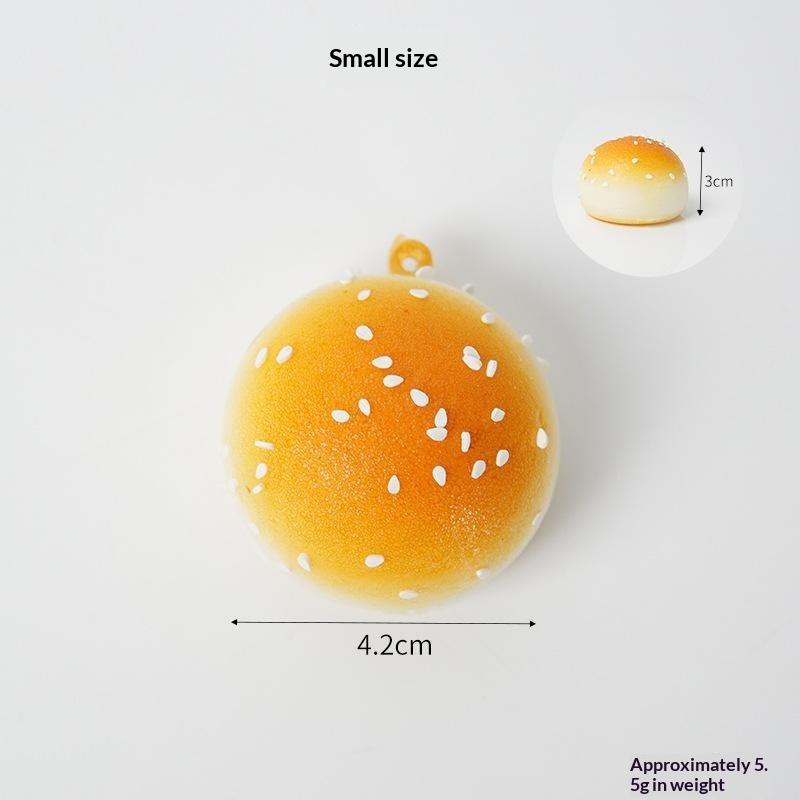 Mini Sesame Bread Squeeze Soft Slow Rising Simulation Food Squeeze Toy Keychain Pendant Stress Relief Gift For Kids Adults
