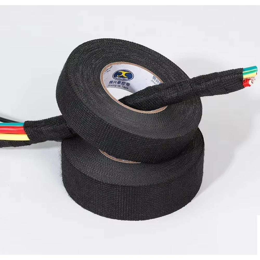 Electrical Tape Heat Resistant Harness Car Cable Harness Waterproof Insulating Electrical Tape Black Self Adhesive Fabric Tape