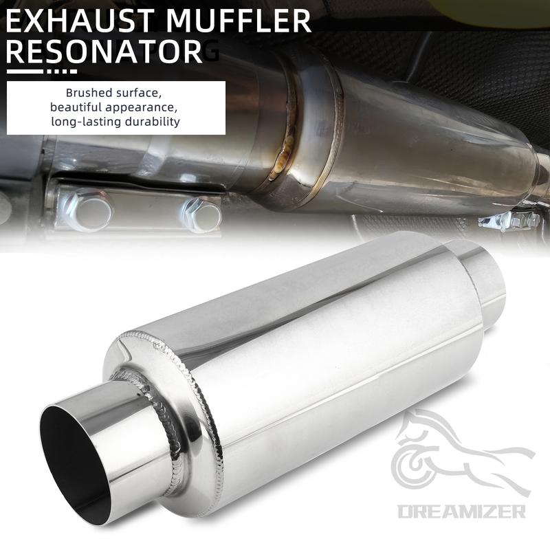 

1pcs Universal 2.5 Stainless Steel Exhaust Muffler Resonator Tail Tube Silencer Car Muffler Pipe Exhaust System 12 inch Long