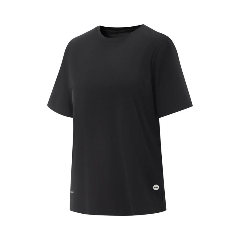Li-Ning Fitness Series Loose Cool Breathable Comfortable T-Shirt Women tops Black ATSV296-1