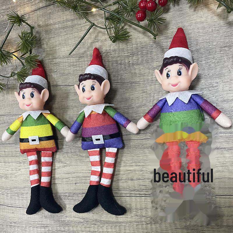 Male Christmas Elf Rainbow Pendant Decoration