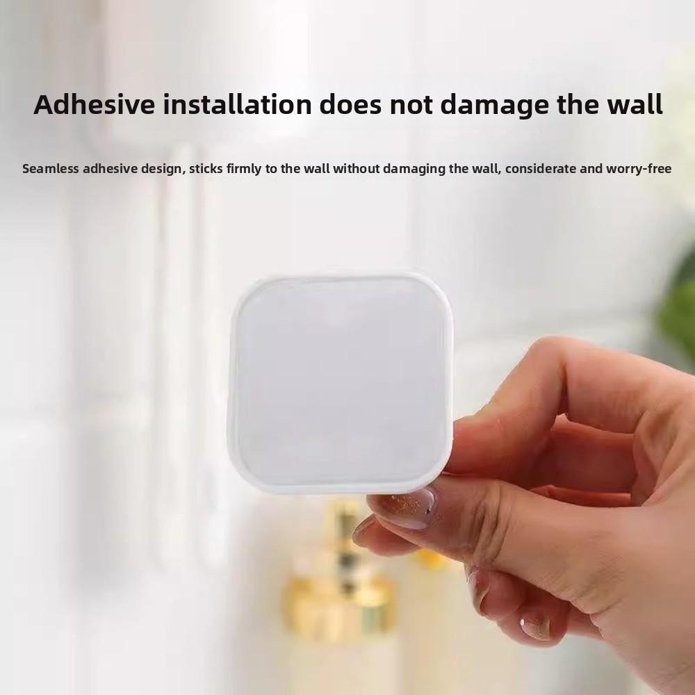 2PCS Punch-Free Toothbrush Storage Rack Square Wall Mounted Storage Rack Bathroom