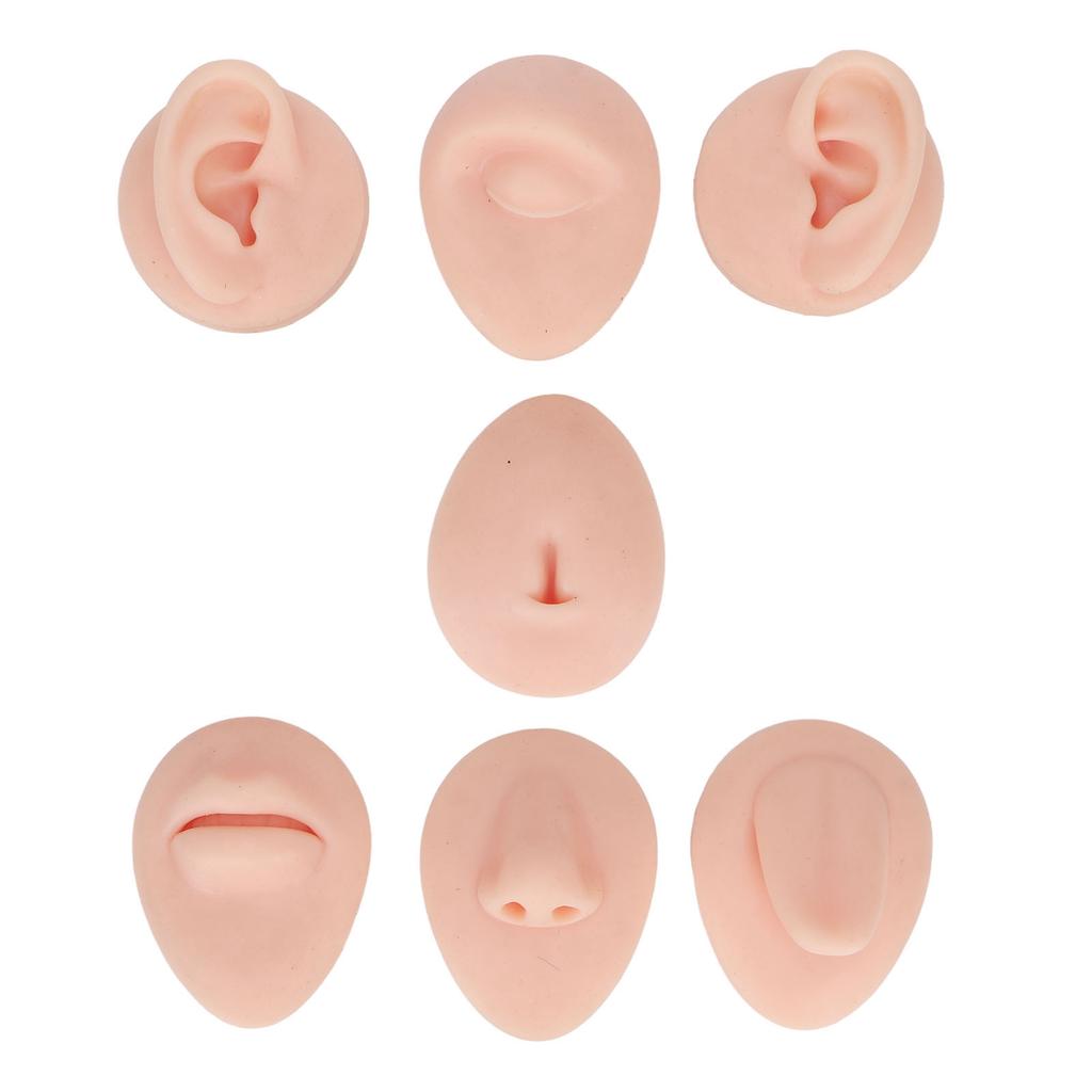 Silicone Body Practice Model Simulation Silicone Ear Eye Nose Mouth Tongue and Belly Button Model for Novice