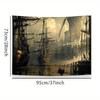 Vintage Nautical Tapestry Sailboat Wall Hanging Maritime Ocean Beach Decor Retro Coastal Living Room Bedroom Art Cloth