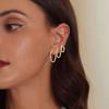 Gold-plated classic hoop earrings, silver clasp earrings, size M