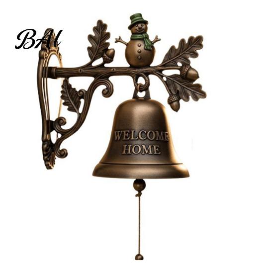 Decorative Wall Doorbell Vintage Christmas Doorbell, Welcome Hanging, Deer/Snowman/Santa Claus/Penguin/Witch Decor, Wrought Iron Holiday Decor