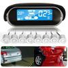 12V Silver Dual-core LCD Display Monitor Parking Sensors 8 Rear Front View Reverse Backup Radar Kit Set System Electronics Accessories
