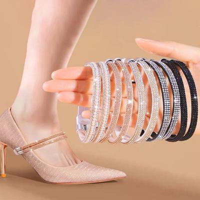 Kadın Ayakkabı Kemeri Yapay Elmas Yüksek Topuklu Ayakkabı Bağcığı Ücretsiz Üçgen Bağlama Ayak Bileği Tutucu Bol Kaymaz Bağlama Bağcıkları Bağlama Kayışları Bant